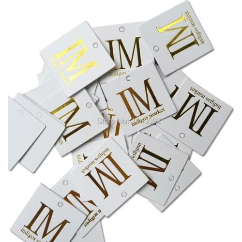 Customized Jewelry Packaging tags/price tags/earring tags/gift baking packing tags printing/golden stamping labels 1000 pcs