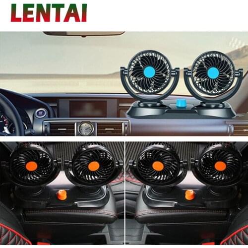 LENTAI For Honda civic 2006-2011 2017 accord 2003-2007 fit Citroen c4 c5 Volvo xc90 s60 1PC Double Head Auto Air Cooler Car fan