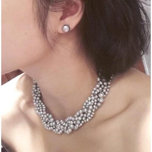 Favorite Pearl Necklace Gray Color Genuine Freshwater Pearl Necklace Wedding Birthday Fine Jewelry Charming Women Girl Gift