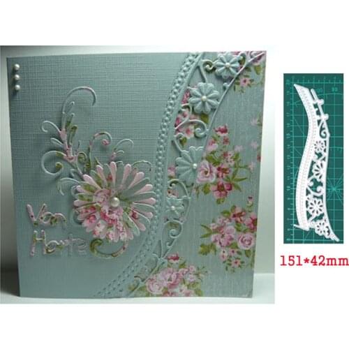 Metal cutting die flower stripe border craft scrapbooking card decorative die template for diy album paper card die