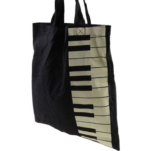 Hot Fashion Black Piano Keys Music Handbag Tote Bag Shopping Bag Handbag