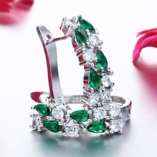 Fashion Lady Stud Earring Classic Blue Green Stone Earrings for Women Water Drop Shape Earrings Aretes De Mujer Modernos 2020