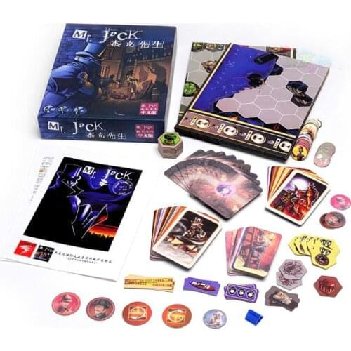 Mr. Jack Pocket Board Game Family/Party Best Gift for Children Battle Game Indoor Entertainment London, New York 4 in 1 style