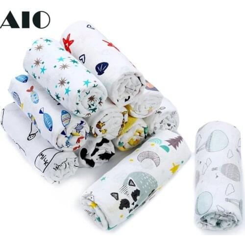 2 Layers Muslin 100% Cotton Baby Swaddles Newborn Soft Baby Blanket Muslin Swaddle Wrap Feeding Burp Cloth Towel Scarf