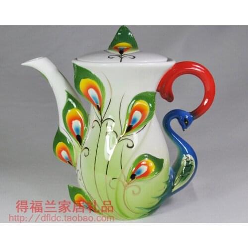 New arrived Creative Peacock Cup European Coffee Tea Set Bone China Three-dimensional Painting Ceramic Teacup