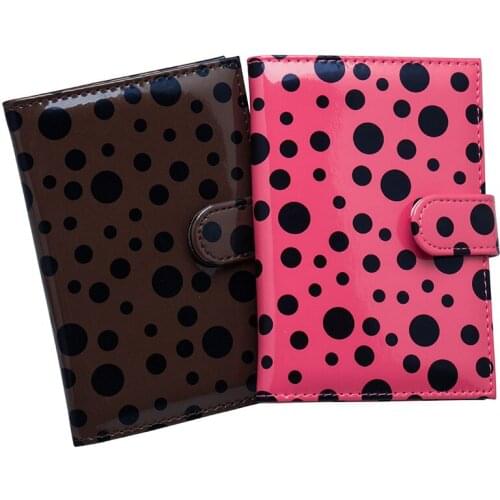 Brown Spot pattern buckled card standard size passport cover waterproof solid pu leather passport holder with traveling