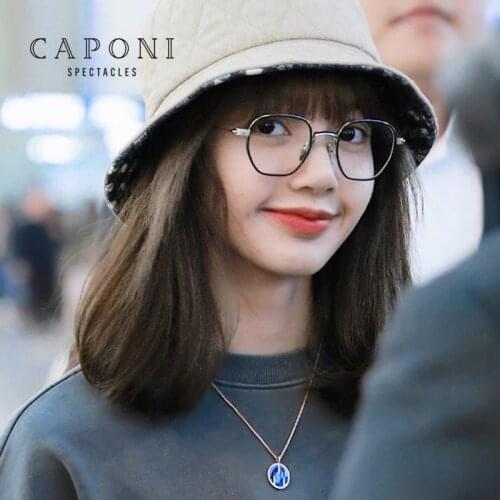 CAPONI Lisa Glasses Korea Frame Famous Brand Anti Blue Light UV Protection Clear Blue Ray Cut Computer Women Glasses JF32022