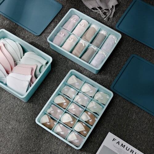 Wardrobe organizer clothes Closet plastic storage stackable container underwear box sock storage boxes lid cabinet bra storage