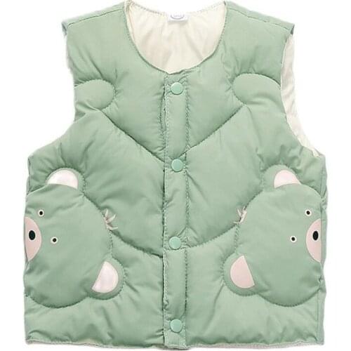 Autumn Winter Kids Baby Down Vest Boys Girls 2021 New Cute Sleeveless Children Clothes Vest 2-6y Warm Jacket for girl Waistcoat