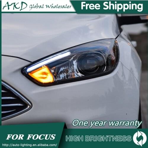 Headlights For Car Ford Focus 2015-2017 ST Sytle DRL Day Running Light Head Lamp LED Bi Xenon Bulb Fog Lights Car Accessory