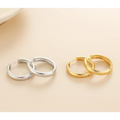 Gojomem Minimalism Retro French Romantic Metal Gold-plated Circle Hoop Earrings Fashion Korean Jewelry For Woman Simple Earrings