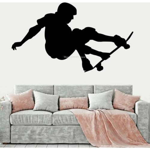Skateboarder Stunt Extreme Sport Wall Sticker Removable Decor Murals Bedroom Stimulating Sport Self-adhesive wallpaper DG385