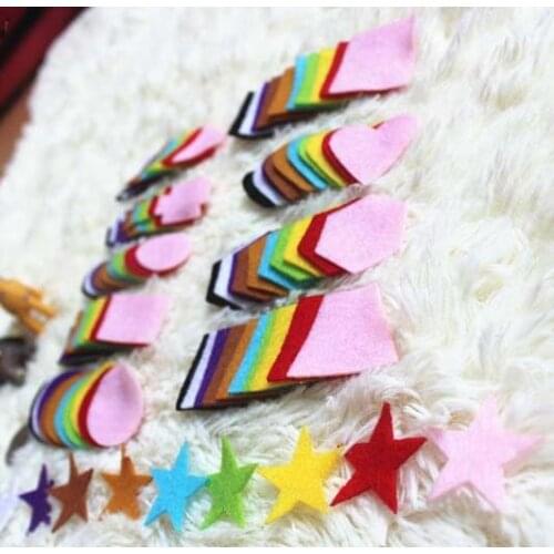 Speical Promotion! 100PCS 10 Colors / 10 Designs Small Soft Nonwoven Felt DIY polyester fabric Felt