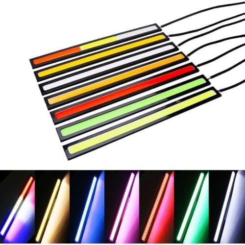 2 Pcs Universal 17cm car led light bar strip cob Daytime Running External Lights Auto Waterproof Car Styling DRL barra Led Lamp