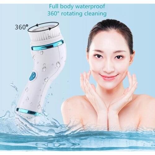 Rotating Cleaning Brush Rechargeable Electric Cleaning Brush Galvanica Facial Spa Silicone Sonic Cleaning Roller Massager