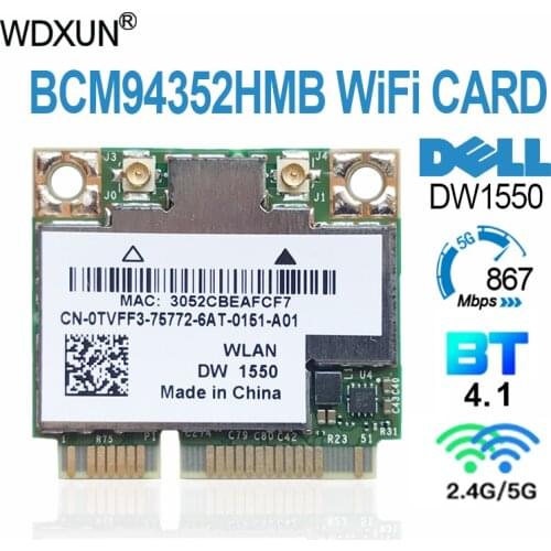 Broadcom Wireless Dual Band AC BCM94352HMB DW1550 BCM94352 1200mbps Bluetooth BT 4.0 Medium Mini PCI-E WiFi Wlan 802.11ac Card