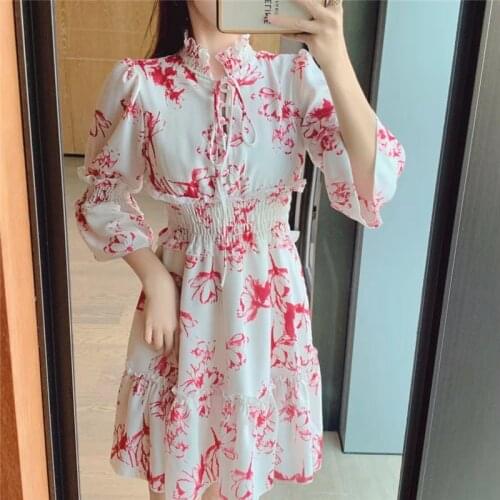 2021 Summer New Fashion Runway Dress Womens Tank Gorgeous Floral Printed Dress Vestido