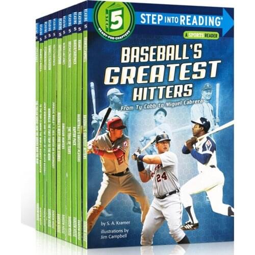 10 Books/set Step into Reading level 5 sports history reader Picture English story Books Kids learning textbook 6-12 years gift