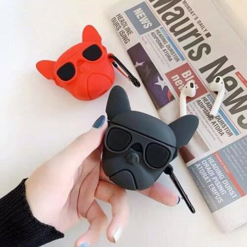 100pcs/lot Cartoon Dog Case For Airpods For Air Pods Cases Shockproof Earphone Protective Cover Waterproof for iphone 7 8