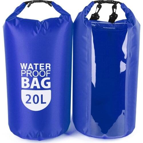 10L 20L Waterproof Dry Bag PVC Floating Bag Roll Top Storage Bags Lightweight Dry Sack Water Sports Bags Equipment