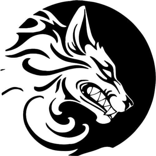 16.3CM*16.3CM Under The Moonlight Fierce Wolf Car Body Of Car sticker Vinyl Decal