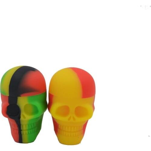 2pcs 15ml skull jar silicone wax oil bho dab weed container non stick oil slick bho dabdab oil dabbing skull wax jars container