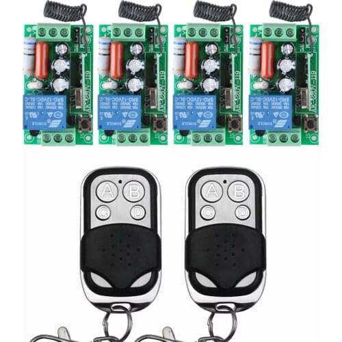 4 Receiver + 2 Transmitter AC 220V 10A Wireless Remote Control Wireless Light Switch System In 433.92Mhz