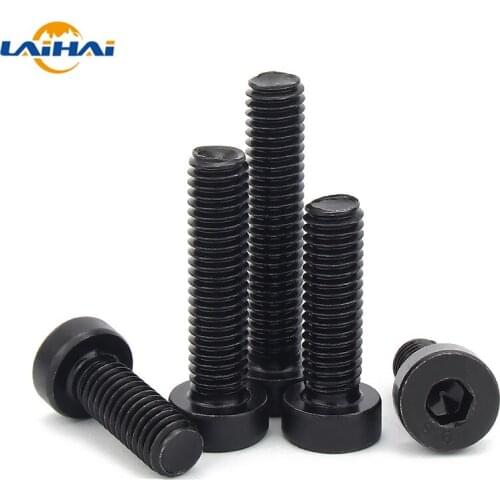 5-10pcs M4 M5 M6 M8 Grade 8.8 steel Black DIN7984 Hex Hexagon Socket Thin Low Short Profile Head Allen Cap Screw Bolt L=6-50mm