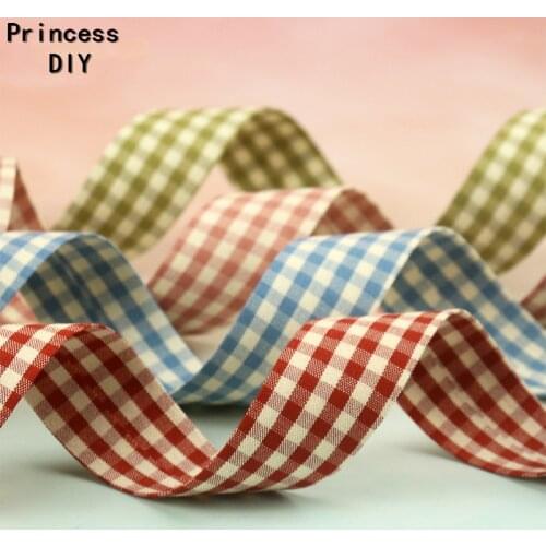 5M 10mm 25mm Layering Fabric Riband Red Classic Plaid Ribbon Check Print Tape Trim DIY Hair Bow Tie Collar Hand Craft Material