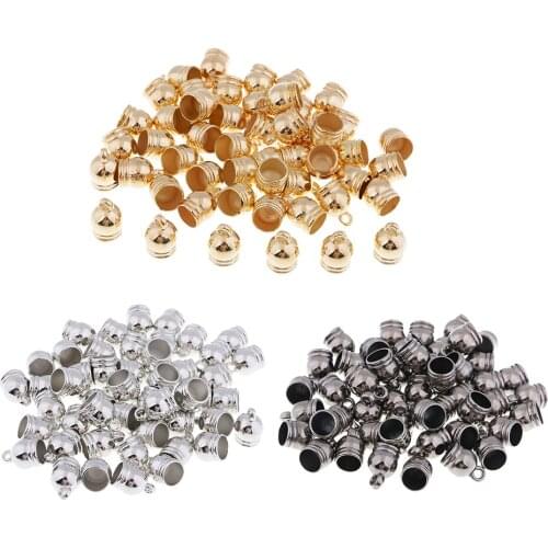 50 Pieces Charms Bead End Caps Stopper Fit 8mm Cord Leather Craft Necklace Bracelet for Leather Braids Jewelry Making