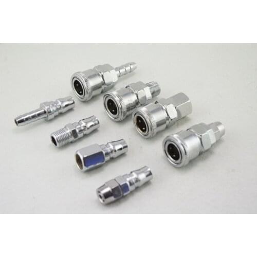 8) 1/4" Pneumatic Air Compressor Hose Quick Coupler Plug Socket Connector Set