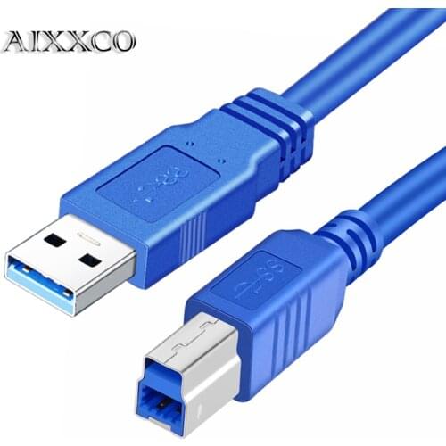 AIXXCO USB Printer Cable USB Type B Male to A Male USB 3.0 2.0 Cable for Canon Epson HP ZJiang Label Printer DAC USB Printer