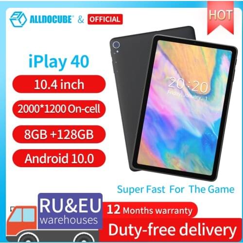 ALLDOCUBE iPlay 40 Android 10.0 Tablet 10.4 inc Octa Core 8GB RAM 128GB ROM Tablet PC Dual Cameras 4G lte 2K Fullview Screen