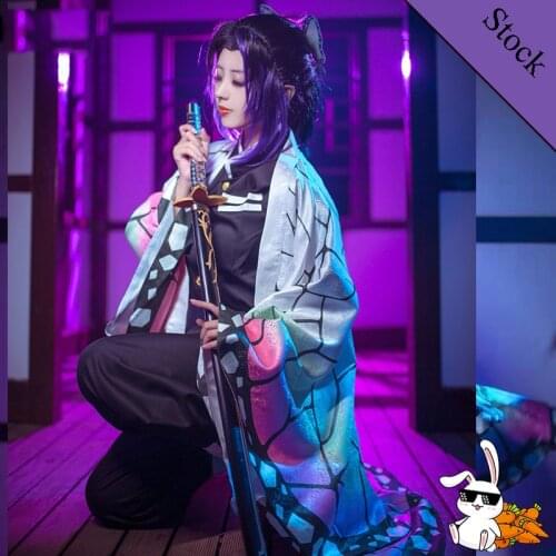 Anime! Demon Slayer: Kimetsu no Yaiba Kochou Shinobu Kochou Kanae Kimono Uniform Cosplay Costume Halloween Suit Free Shipping