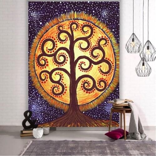 Bohemian style mysterious tree of life tapestry beach towel bedroom living room home decoration