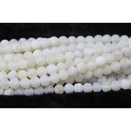Dream White Fire Dragon Veins Necklace Beads Nature Frost DIY Gems Stone Beads 8mm Charms Beads Best Choice Gifts