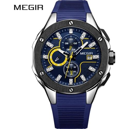 MEGIR Men Sport Watch Top Brand Luxury Waterproof Chronograph Quartz Army Military New Watches Date Clock Male Relogio Masculino