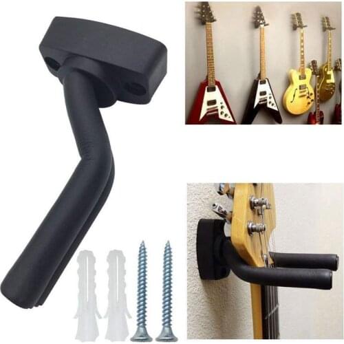 Black Guitar Hanger Hook Holder Wall Mount Display with Screws Fits Most Guitars