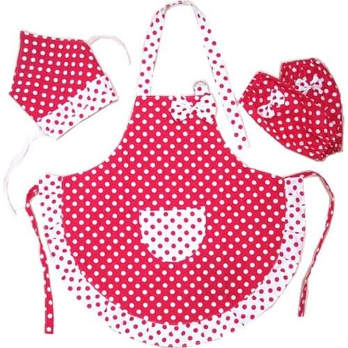 Cotton Kids Apron and Cuffs Child Cooking Baby Apron Junior Chef Cook Apron Painting Apron Family Outings Supplies