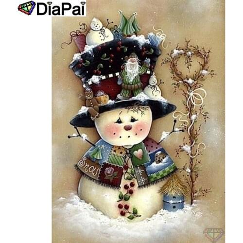 DIAPAI Diamond Painting 5D DIY 100% Full Square/Round Drill "Cartoon snowman" Diamond Embroidery Cross Stitch 3D Decor A25025