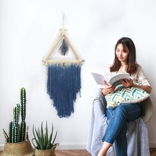 Nordic Style Tapestry Macrame Wall Hanging Decor Bed Room Show Window Decoration Hand-woven Cotton And Linen Ornaments