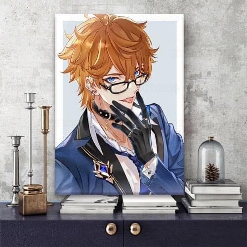 Game Poster Genshin Impact Game Male Characters Anime Posters Canvas Painting Wall Poster Wall Art Picture Home Decor