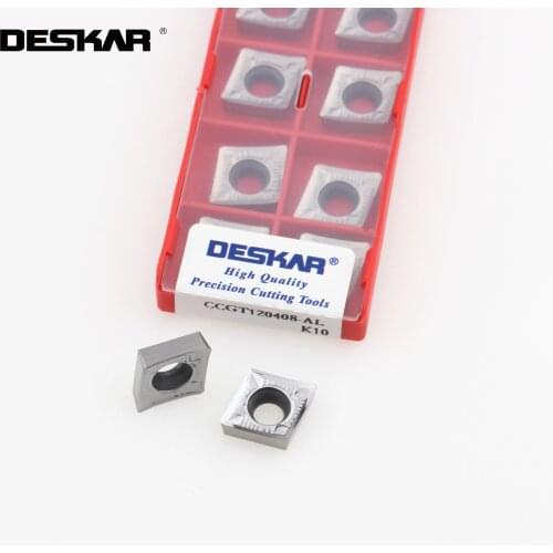 10Pcs DESKAR CCGT060204 CCGT060202 CCGT09T302 CCGT09T304 CCGT09T308 CCGT120404 CCGT060201 Carbide Insert For Aluminum