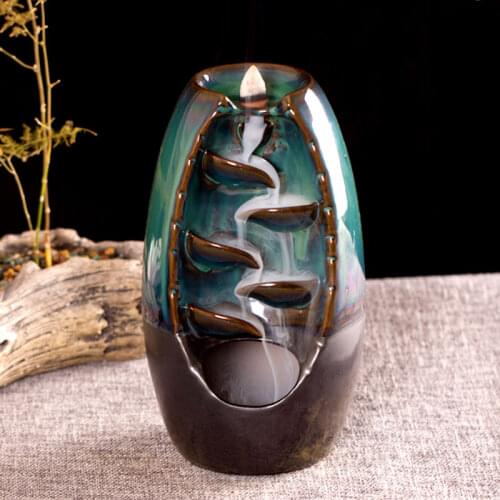 Chinese ceramics incense burner backflow zen living room smoke fountain indoor incense burner encensoir Home Decor DB60XX
