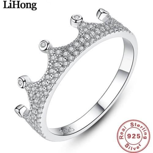 S925 Sterling Silver Ring Micro-set 3a Zircon Crown Ring Woman Wedding Wedding Gift High Jewelry