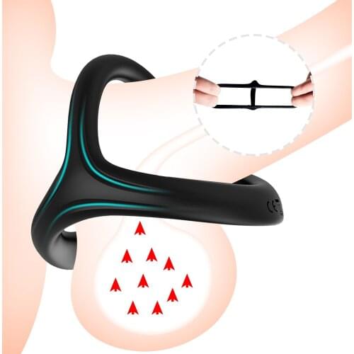 Newest Penis Ring Mens Masturbator Cock Rings Couple Lover Sex Toys For Men Time Delay Ejaculation Soft Silicone Sexy Dual Ring