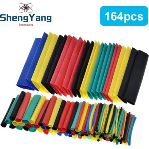 164pcs/Set Heat shrink tube kit Insulation Sleeving termoretractil Polyolefin Shrinking Assorted Heat Shrink Tubing Wire Cable