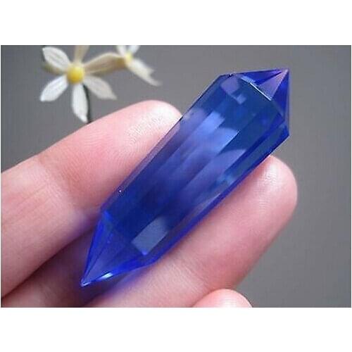 A*17g Lab-grown Blue Vogel Style Quartz Crystal 12 sided DT Wand Superb