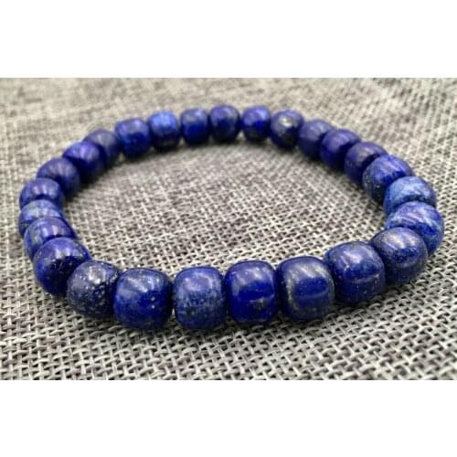 New Real Natural 8x8mm lapis lazuli bracelet 7.5