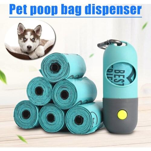 Disposable Dog Poops Bag Dispenser with Built-in LED Flashlight and Leash Clip Dog Walking Accessory WXV Sale